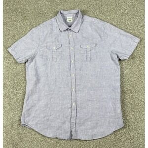 Murano Baird McNutt Linen Shirt Mens Extra Large Purple Slim Fit Lightweight XL